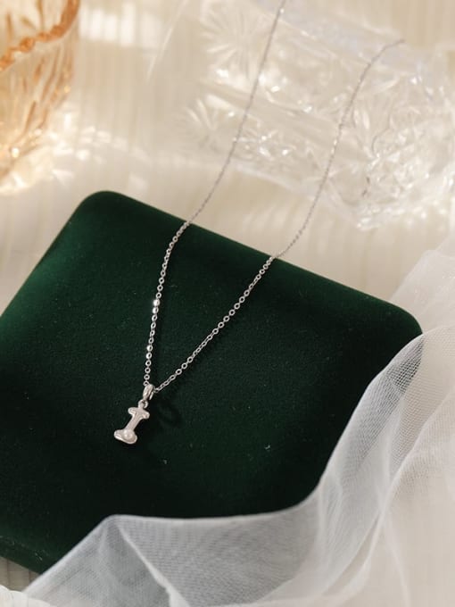 NS1066 [I] 925 Sterling Silver Imitation Pearl 26 Letter Minimalist Necklace